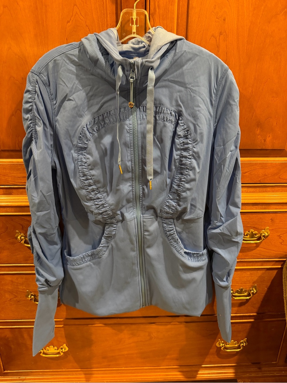 Light Blue Hooded Zip Jacket